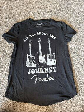 Fender Black Tee with White Fender Logo